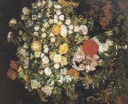 Vincent Van Gogh Chrysanthemums and Wild Flowers in a Vase (nn04) painting